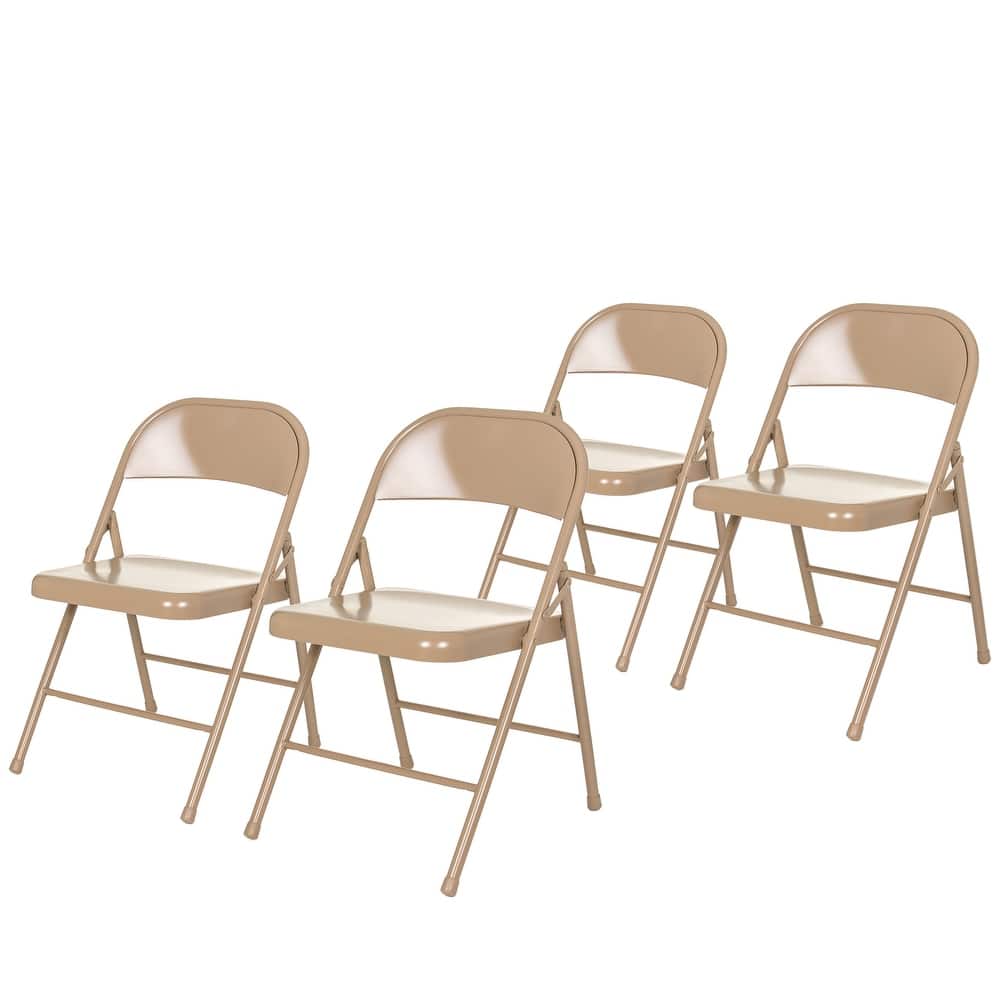 Hampden Furnishings Bernadine Basics Collection All Metal Folding Chair, Pack of 4