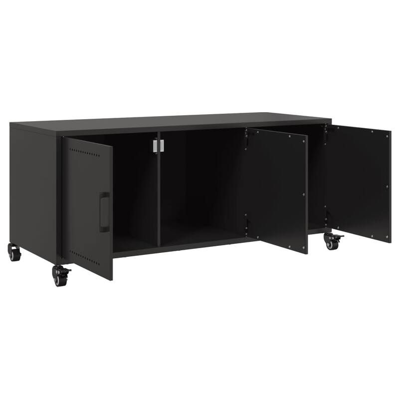 vidaXL TV Stand Entertainment Center Living Room Media Unit Cold-rolled Steel - 15.4 x 39.6 x 17.1