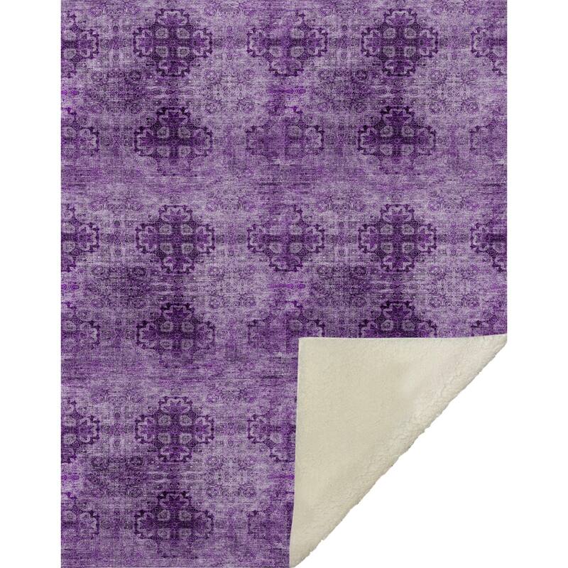 Premium Machine Washable Boho Imprints Sherpa Throw Blanket