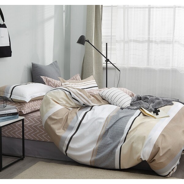 Shop Mayvon 100 Cotton Comforter Set Brown Overstock 31705361