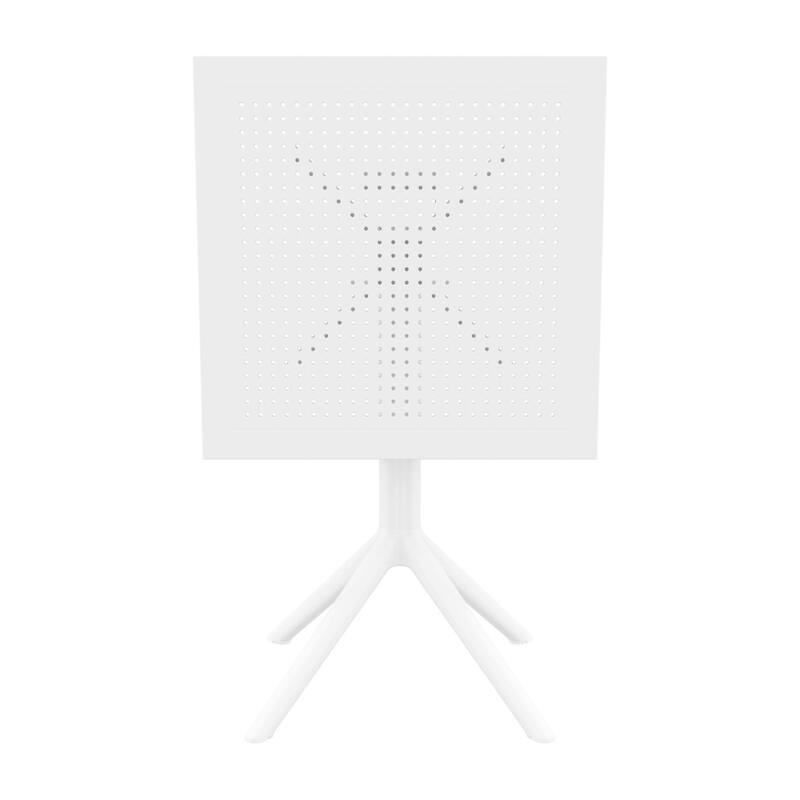 29.5" White Folding Square Outdoor Patio Dining Table