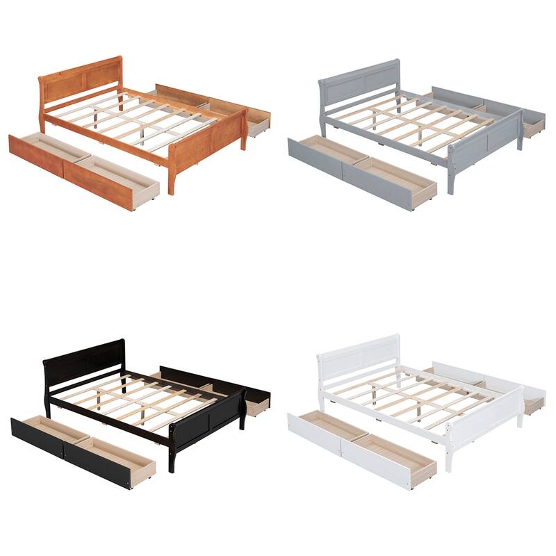 Full Size Wood Platform Bed