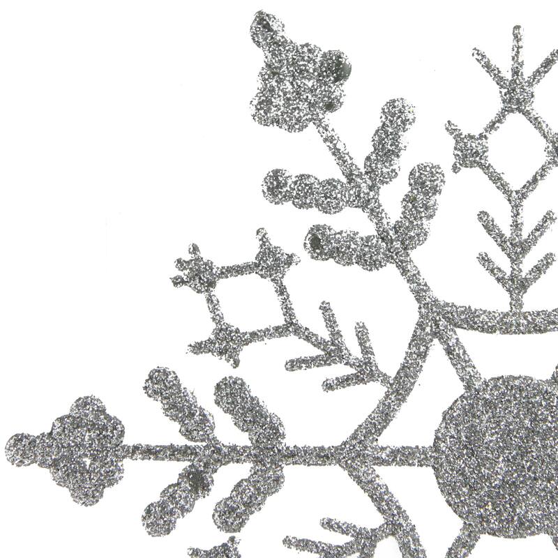 24ct Glitter Snowflake Christmas Ornaments 4"