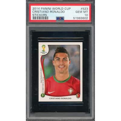 Cristiano Ronaldo 2014 Panini World Cup Stickers Card #523 PSA 10 - 8'6" x 11'6"