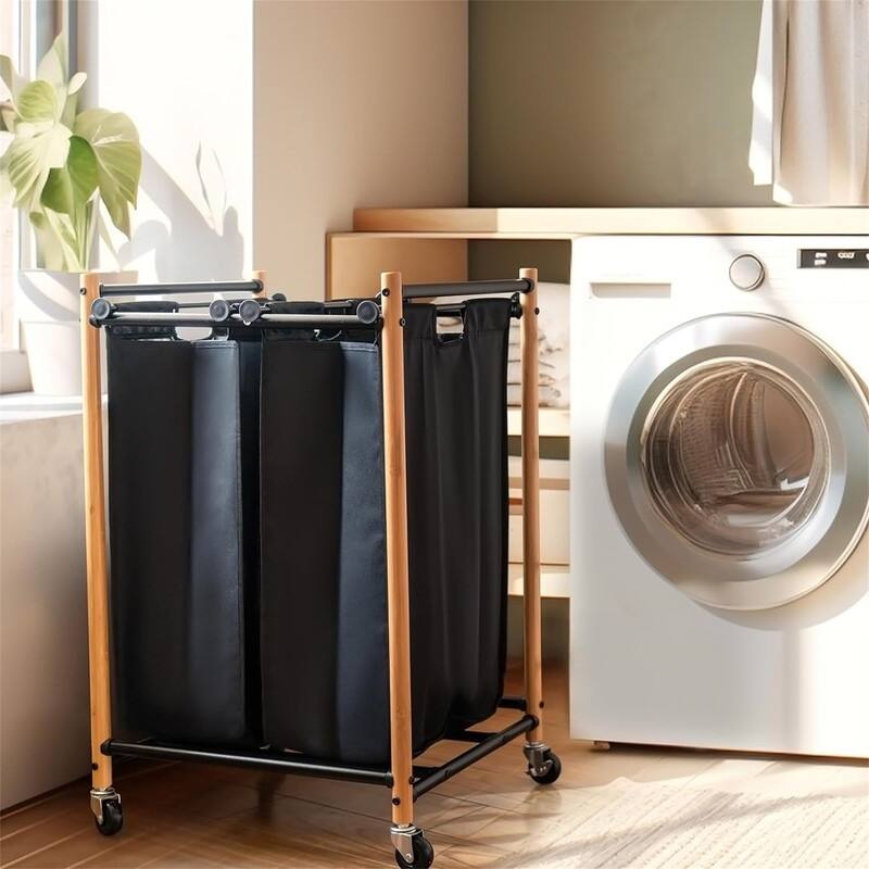 90 L Laundry Hamper with Wheels - 18.5"L x 16.92"W x 31.5"H