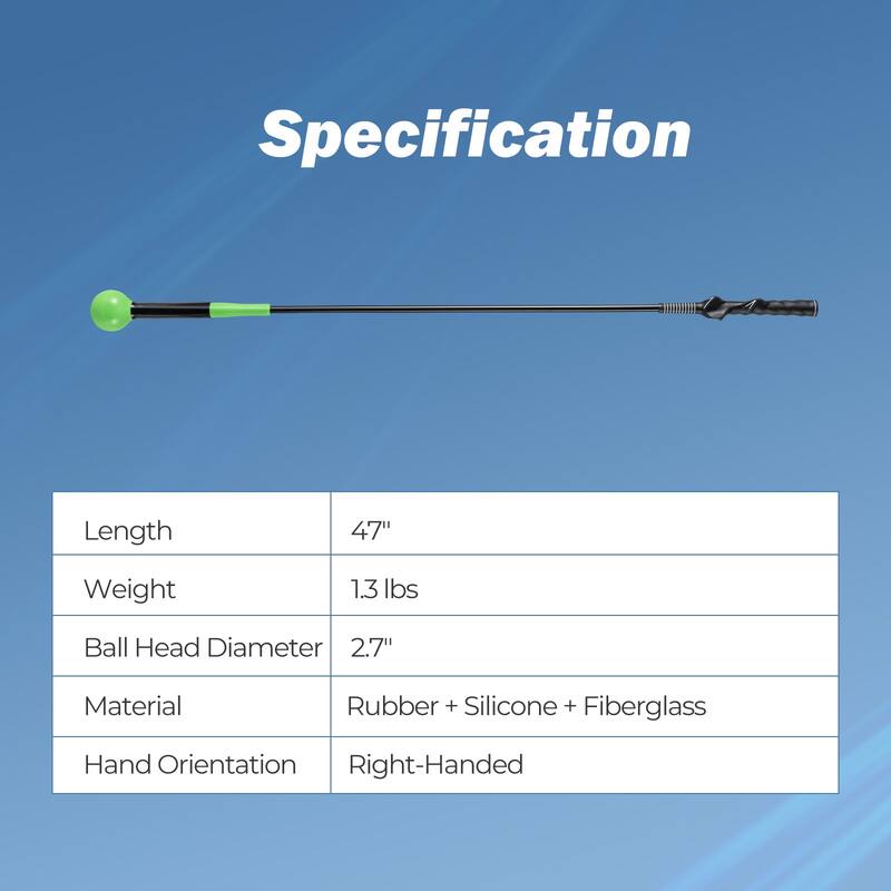 Gymax Golf Swing Trainer Aid 47'' Warm-up Practice Stick w/Weighted