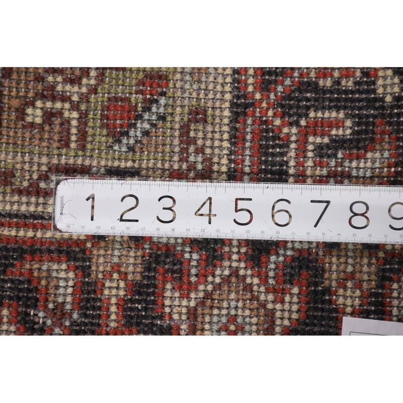 Ivory Geometric Heriz Serapi Indian Rug Hand-Knotted Wool Carpet - 3'11" X 5'10"