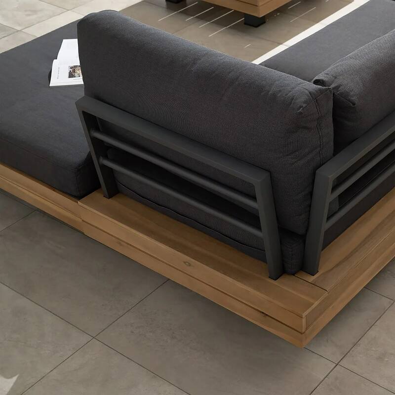 Poly & Bark Celenza 98" Outdoor/Patio Modular Corner Sectional Set with Coffee Table