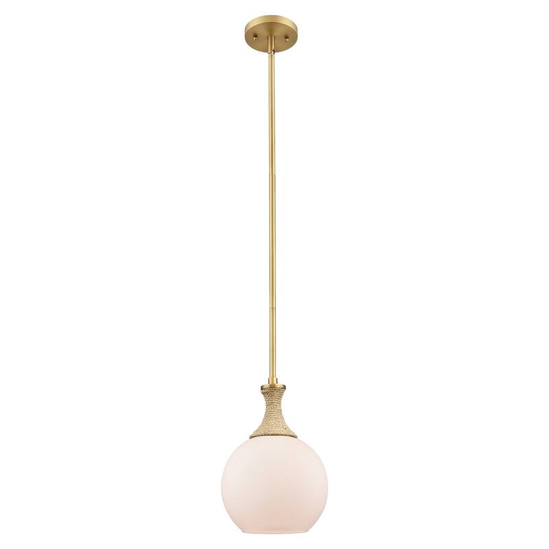 Innovations Lighting 415-1SR-12-8 Astor Pendant Astor 8" Wide Mini - Brushed Brass / Matte White