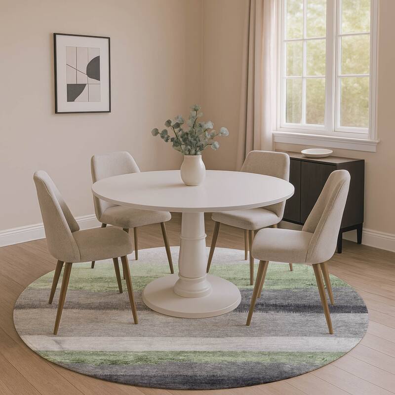 Premium Washable Super Soft Ombre Stripes Mayfield Rug - Aloe - 8' x 8'