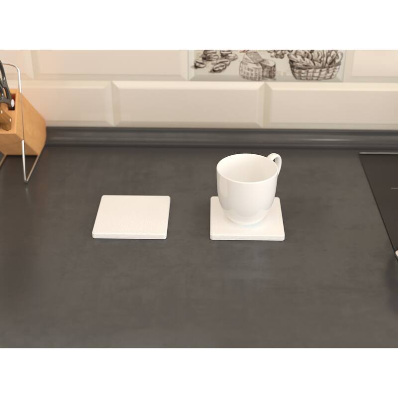 Quick Dry-Diatomite Stone Square Coaster 4 Piece Set - N/A