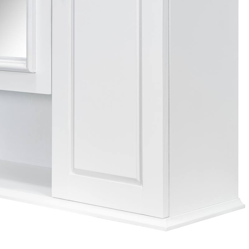 GDFStudio - Nathaniel Brooks Modern Wall Mounted Medicine Cabinet with Mirror and Versatile Storage Design