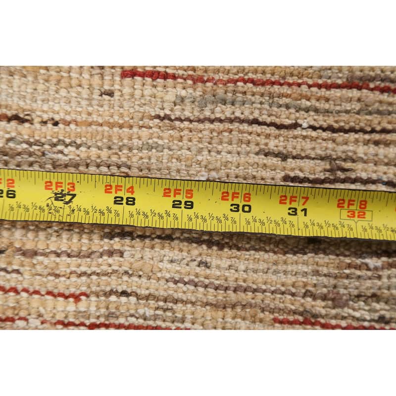 Striped Modern Gabbeh Kashkoli Oriental Area Rug Handmade Wool Carpet - 2'6" x 3'11"