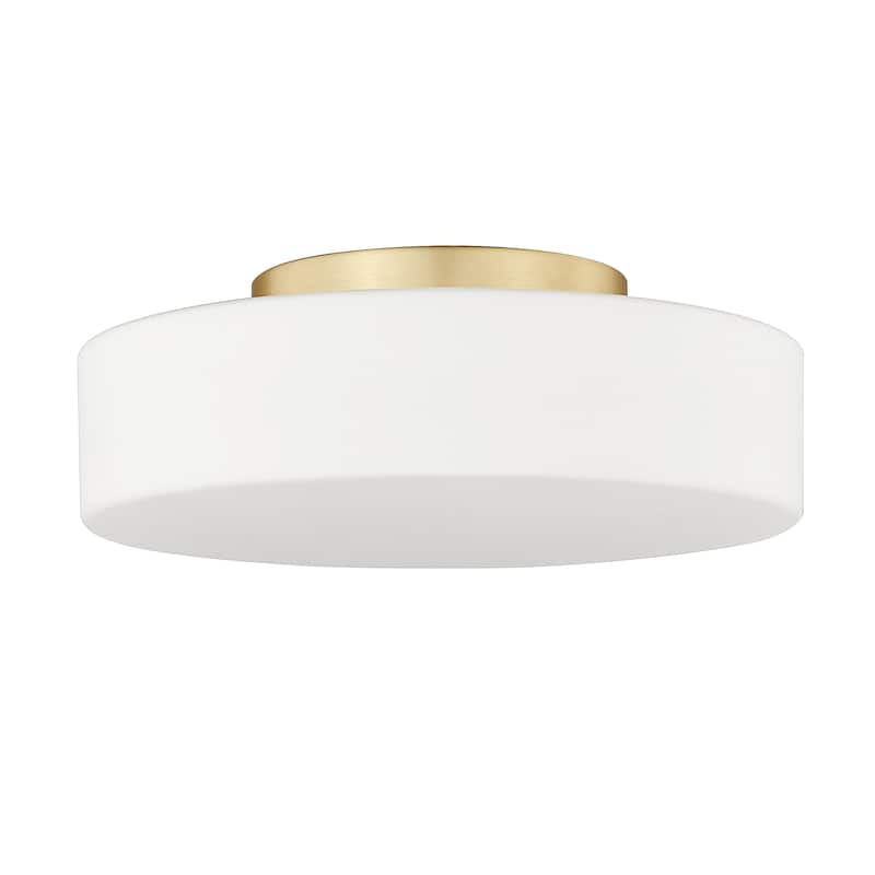 Wry Lighting Toli Integrated LED Flush Mount in Brushed Champagne Brass