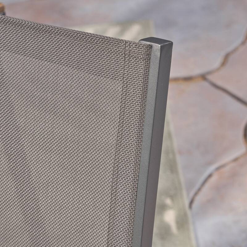 Roomfitters Outdoor Dining Chair with Aluminum Frame, Comfortable Patio Seating for Garden or Balcony Spaces, Grey