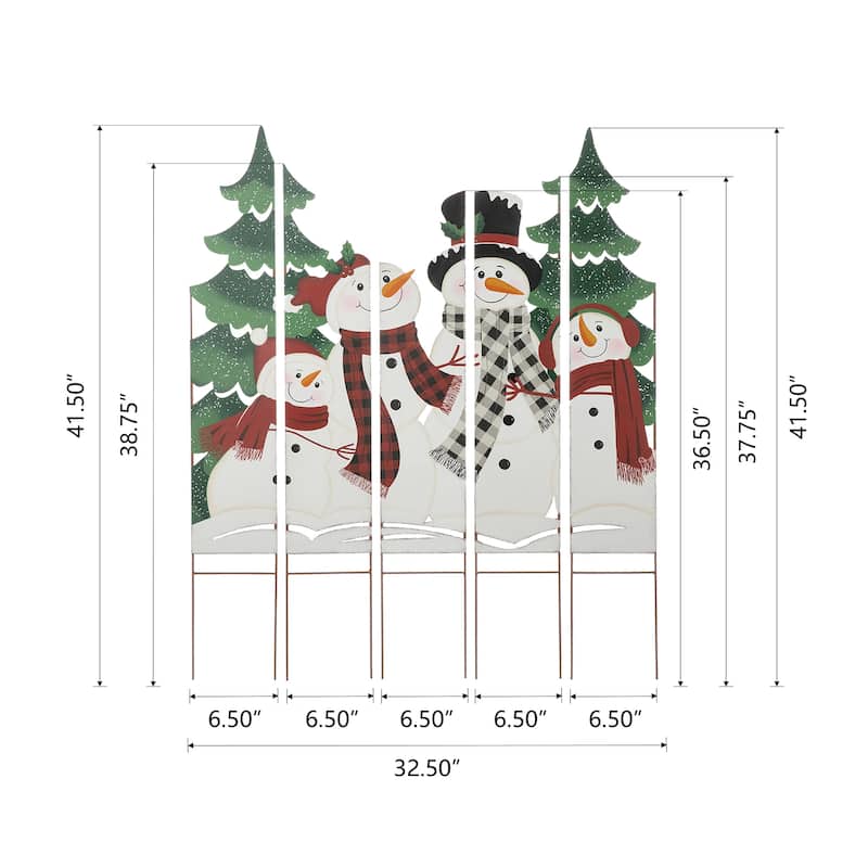 Glitzhome 41.5"H Metal Snowman Family or Nativity Combo Yard Stake Christmas Decor
