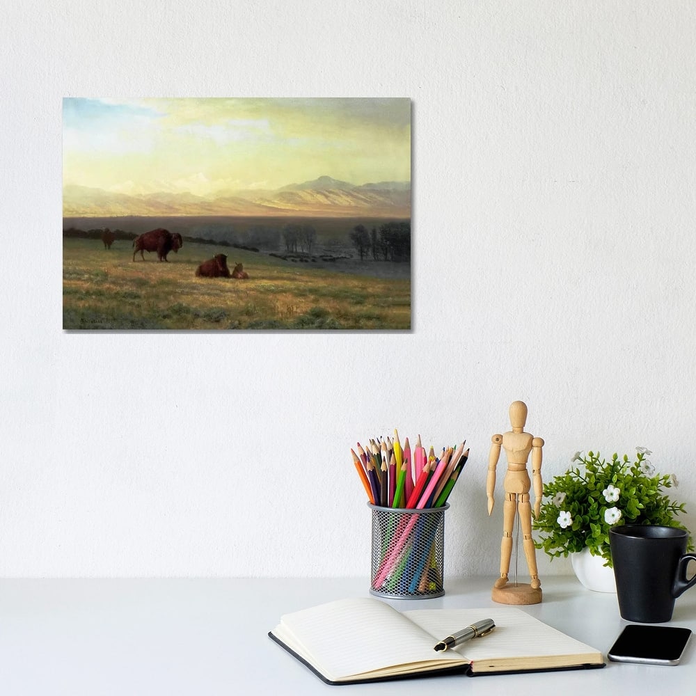 iCanvas "Buffalo on the Plains, c.1890 " by Albert Bierstadt Canvas Print