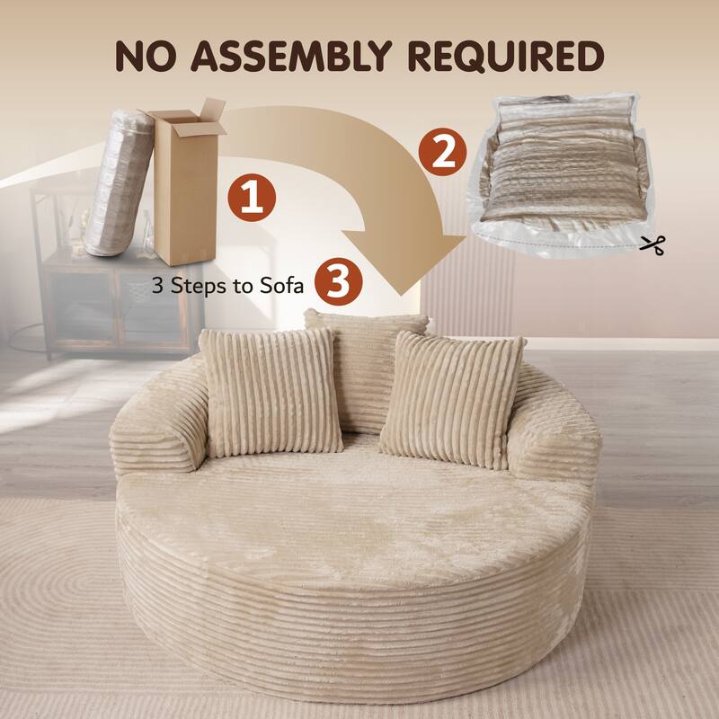 OVIOS Indoor Circular Plush&Fluffy Lazy Sofa