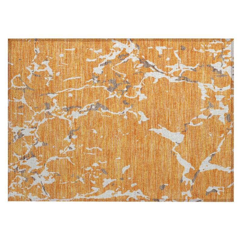 Machine Washable Indoor/ Outdoor Abstract Camo Chantille Rug