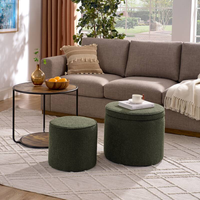 Ottoman, multifunctional combination set table Ottoman, combination of Ottoman and table, with drum stool, with storage space