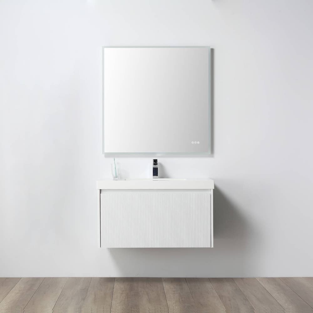 Blossom Positano Floating Bathroom Vanity with Side Cabinets and Sink