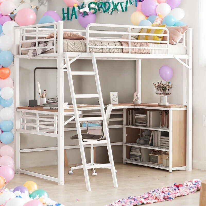 White Metal Loft Beds Bed Bath Beyond