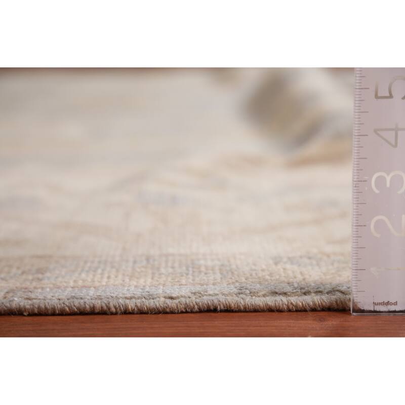 Hand Knotted Oriental 100% Wool Carpet Transitional All-Over Greys & Charcoal Oushak Area Rug - 11' 10'' X 9' 1''