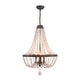 preview thumbnail 13 of 23, Oaks Aura Farmhouse Candle Style 4-Light Wood Ceiling Light Bohemia Beaded Wood Chandelier