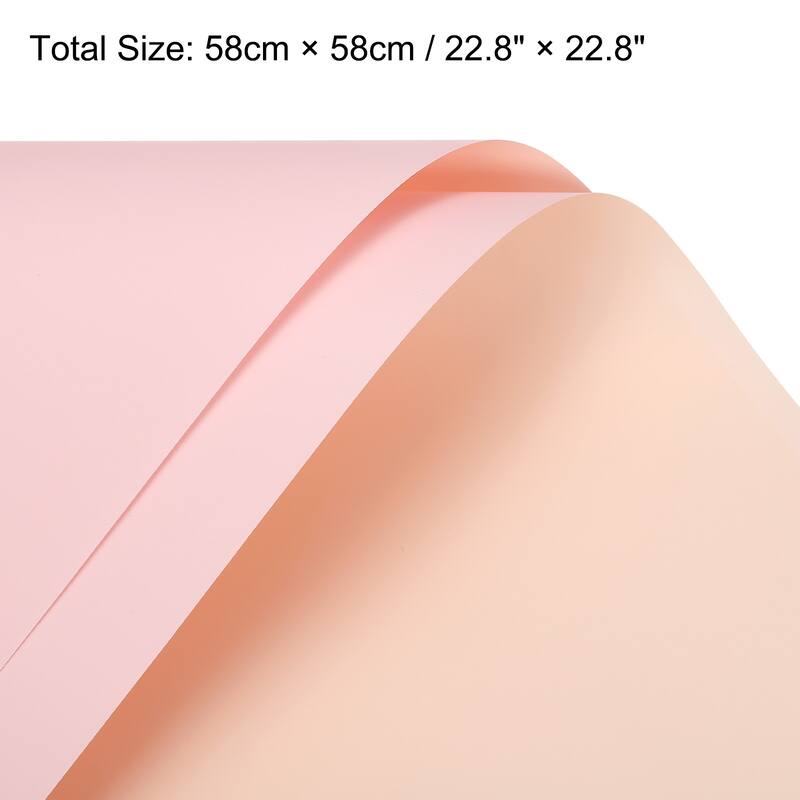 Double Sided Color Flower Wrapping Paper Pink 22.8"x22.8" Waterproof 20Pcs - Pink