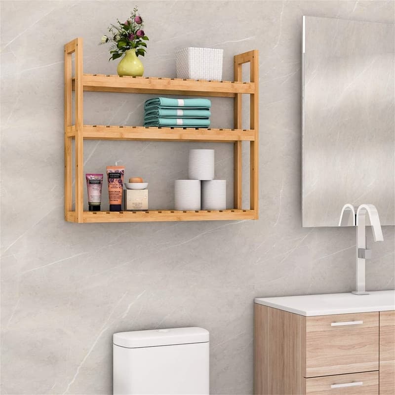 Bathroom Shelf 3-Tier Wall Mount Storage - 5.91"D x 23.62"W x 21.26"H