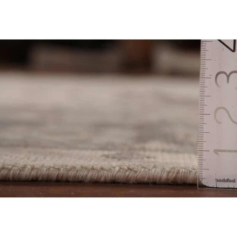 Ivory Oushak Indian Area Rug Hand-Knotted Wool Carpet - 6'3"x 8'8"