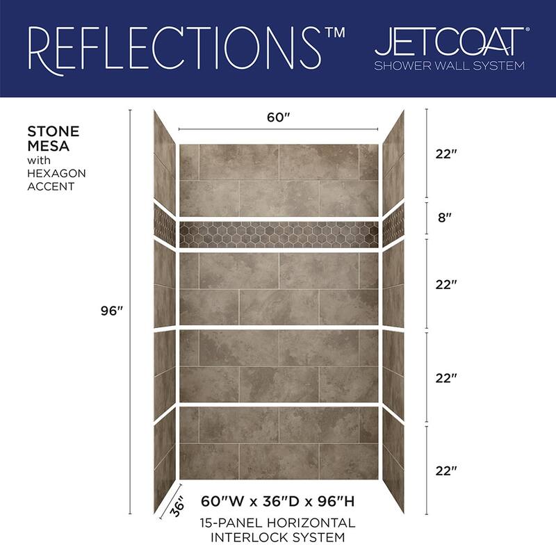 Miseno MSW-603696RFL Readyset 60" X 36" X 96" Fifteen Panel Alcove