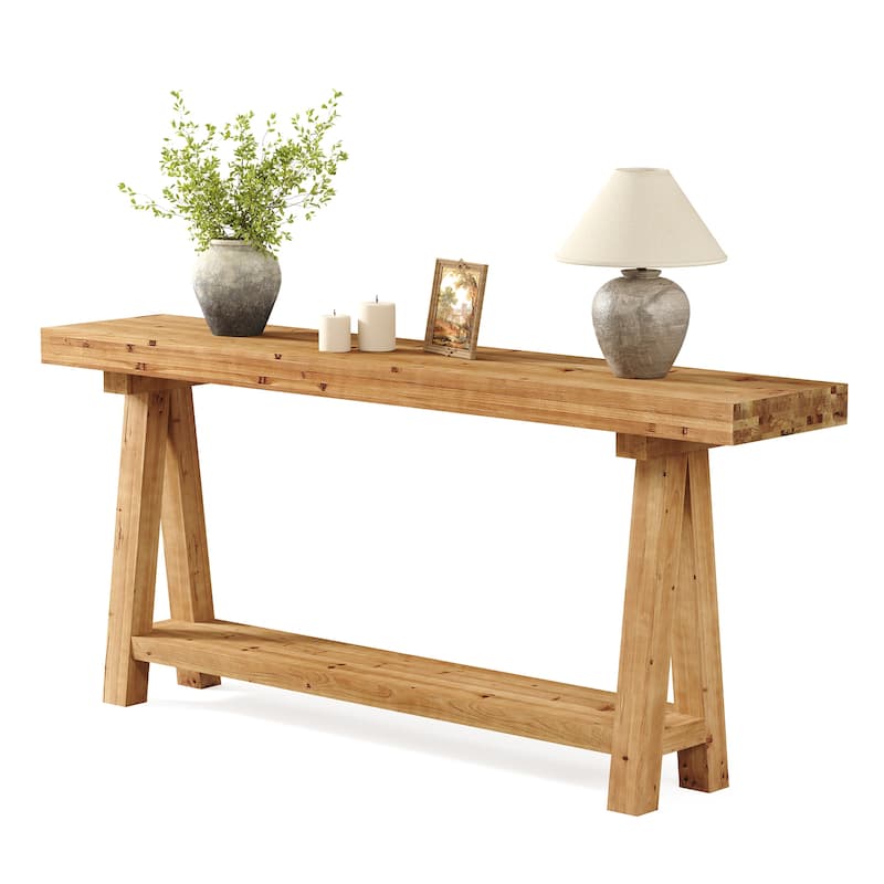 Solid Wood Console Table for Entryway, 70.87-Inch Long Sofa Table