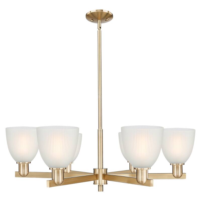Innovations Lighting Endless Possibilities Arcadia - Castile - 6 Light 36" Stem Hung Chandelier - Champagne Bronze/White