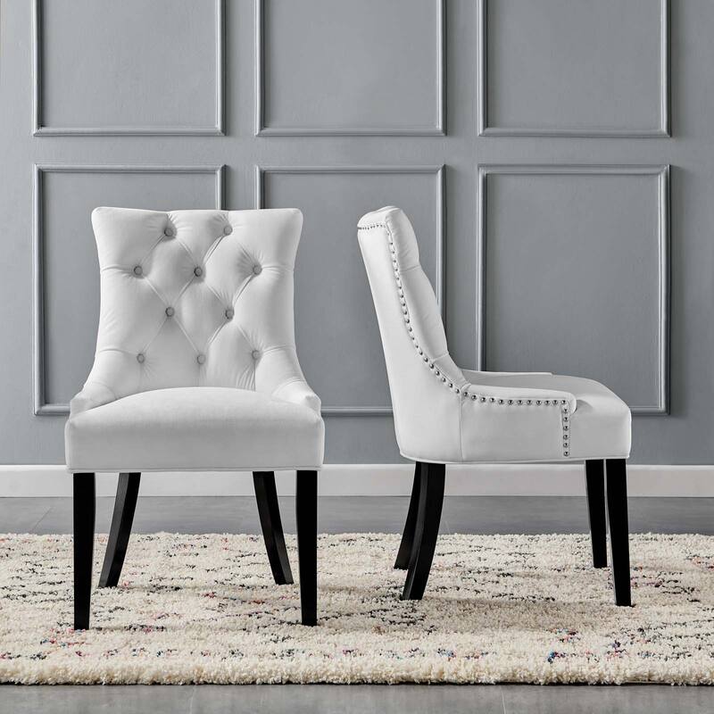 Silver Orchid Kornman Velvet Dining Side Chairs (Set of 2)