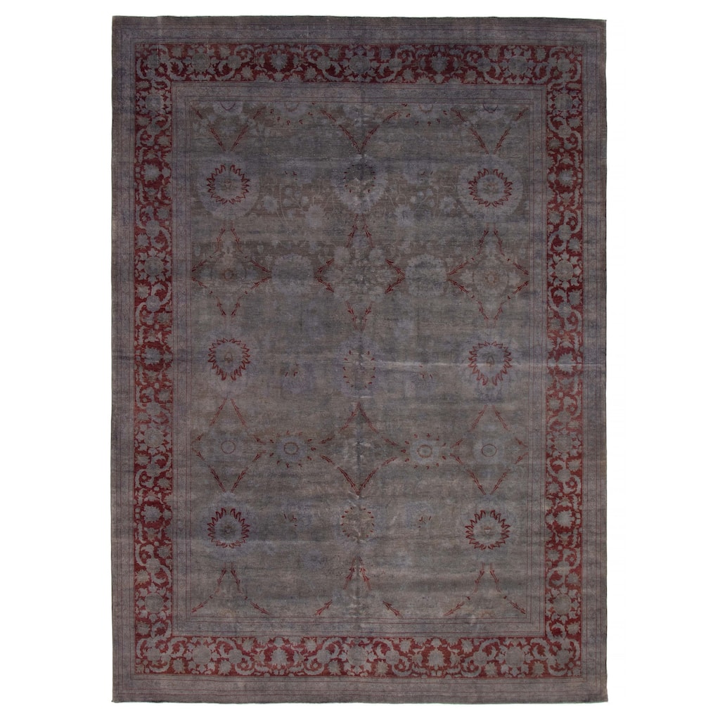 ECARPETGALLERY Hand-knotted Color Transition Grey Wool Rug - 9'10 x 13'9