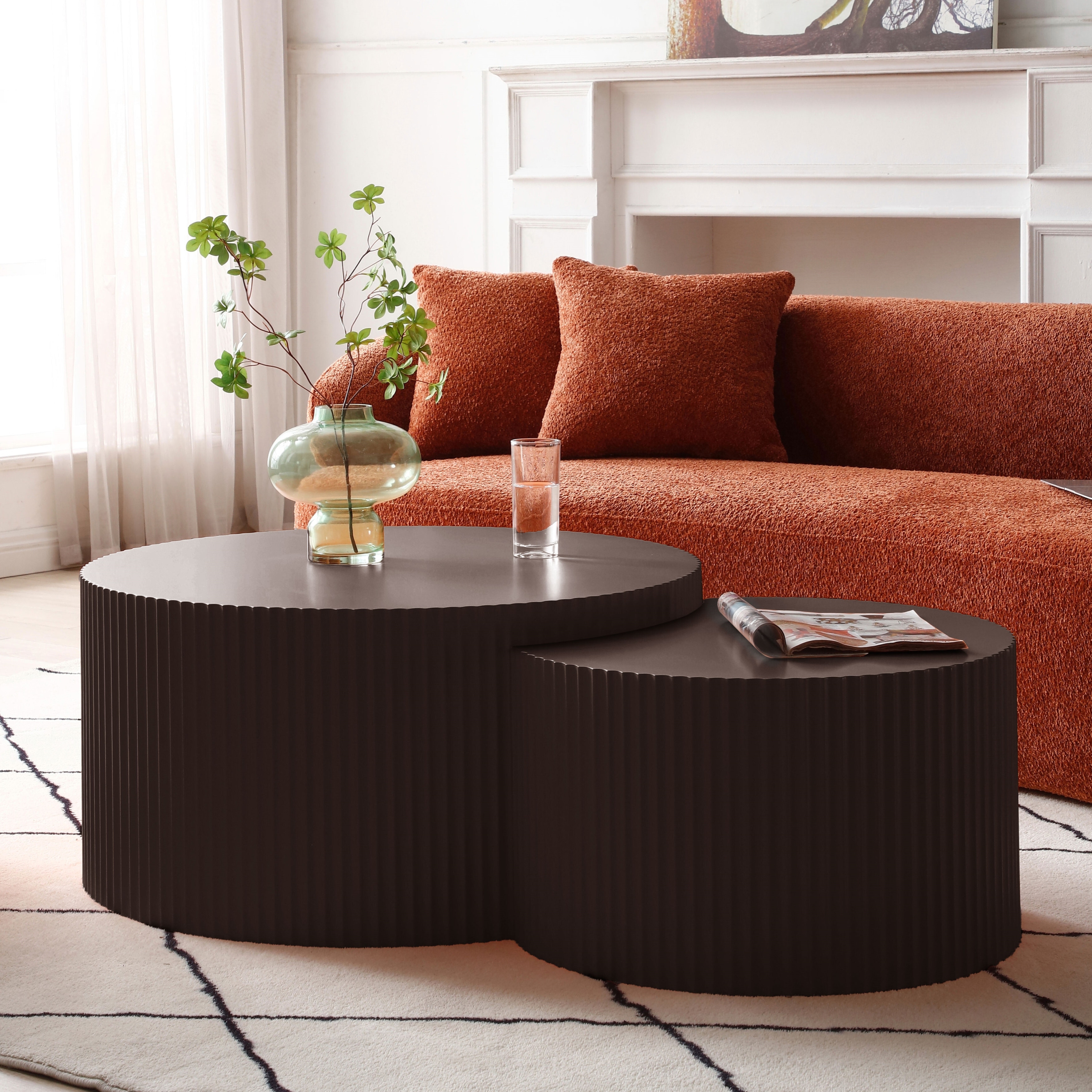 Aura Round Nesting Table Set Black - Decornation