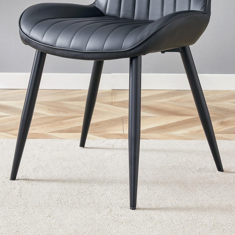 Luxury Dining Chair Set of 4, Shell-Back Upholstered Chairs with Metal Legs, Kitchen & Office High Back Side Chairs