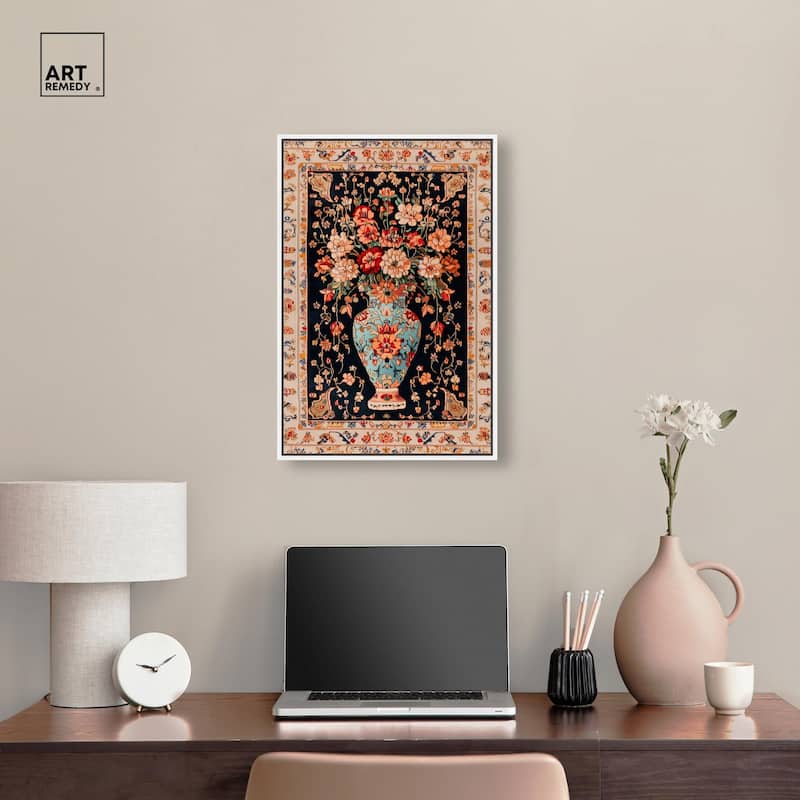 Persian Vase and Flowers II Canvas by Art Remedy