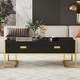 preview thumbnail 9 of 13, Modern Glam Rectangular Coffee Table with 4 Hidden Drawers by Harper&Bright Designs Black+Gold
