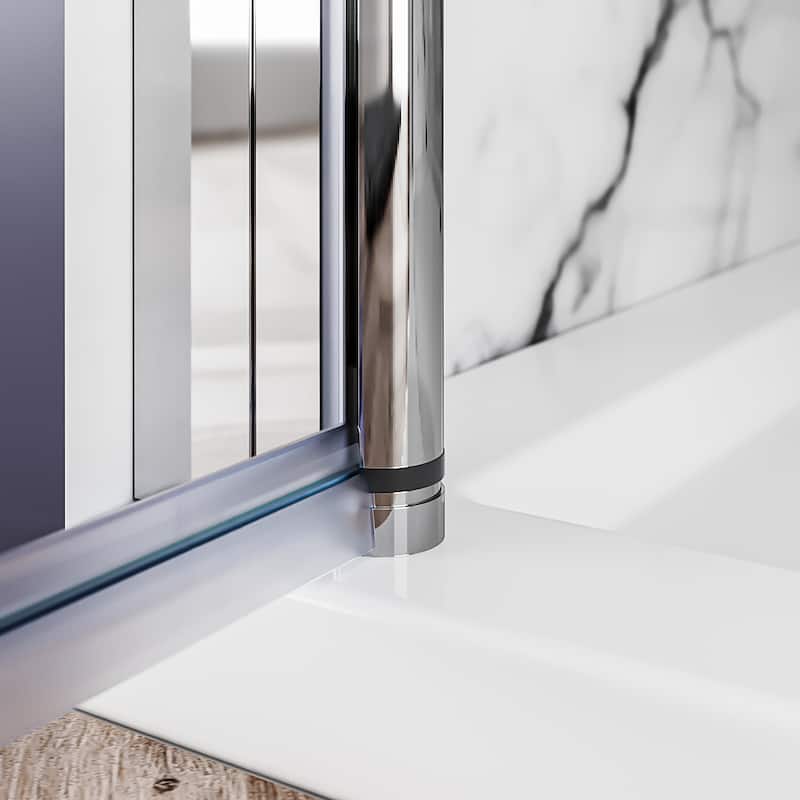 Elegant Adjustable Width Frameless Pivot Swing Shower Door with 1/4 inch Transparent Tempered by Certified Glass Door