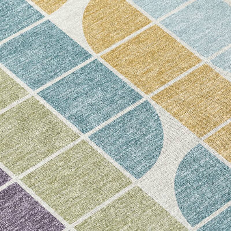 Machine Washable Indoor/ Outdoor Modern Finch Chantille Rug