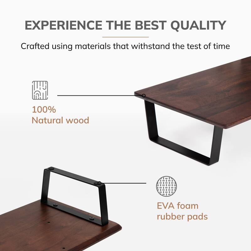 Jani Wood Monitor Stand Riser Desk - Ergonomic Design Stand, Desktop Organizer Table for Home, Office Workspace, Gaming Desk