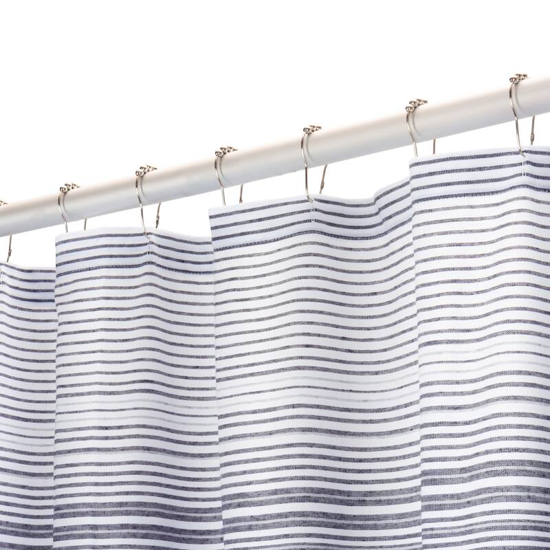 French Connection Light Grey Cotton Blend 13 Piece Shower Curtain Set 70x72