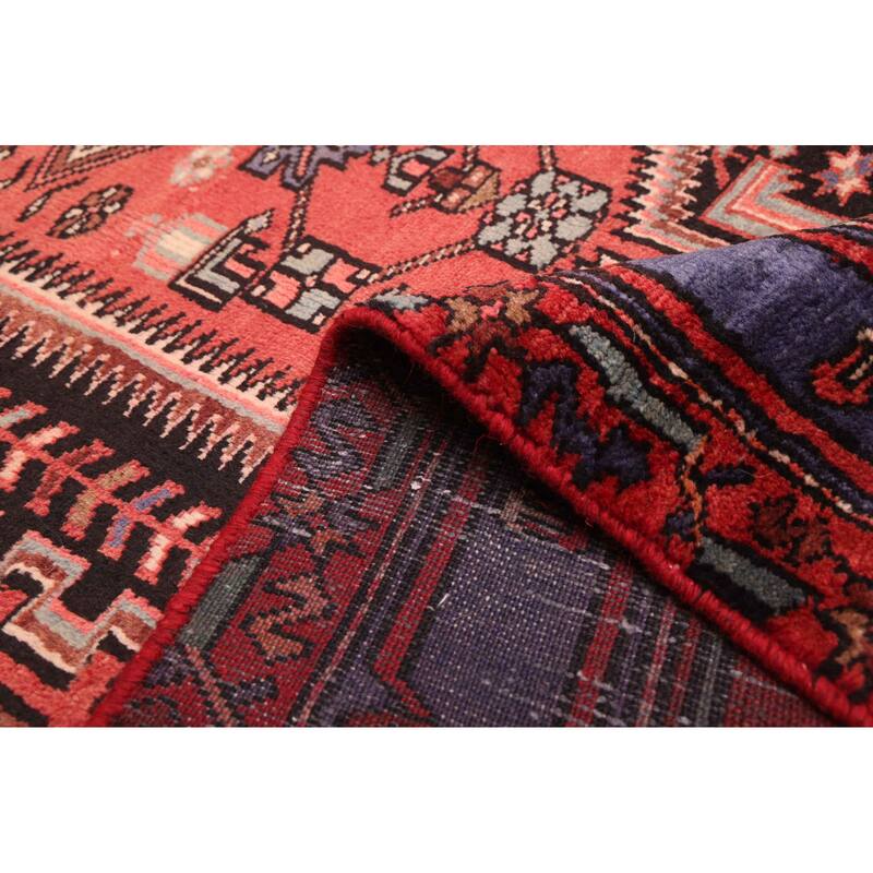 ECARPETGALLERY Hand-knotted Andelz Black, Red Wool Rug - 4'1 x 8'4