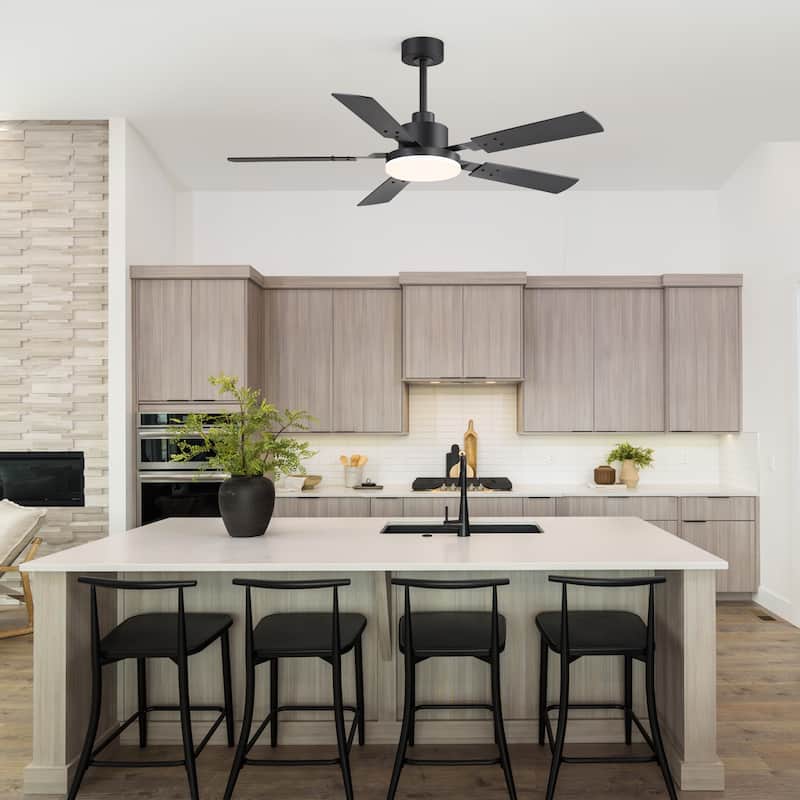 52 Inch Reversible 5-Blade Integrated LED Ceiling Fan with Light and Remote