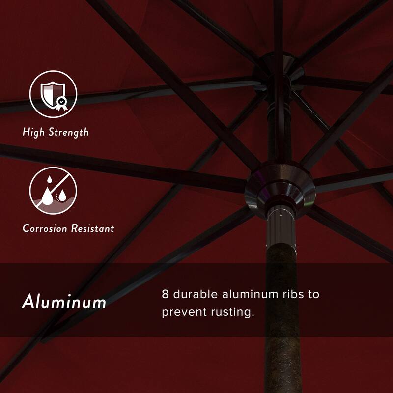 California Umbrella 11' Round Aluminum Crank Open Auto Tlit Patio Umbrella, Bronze Finish, Double Wind Vent.