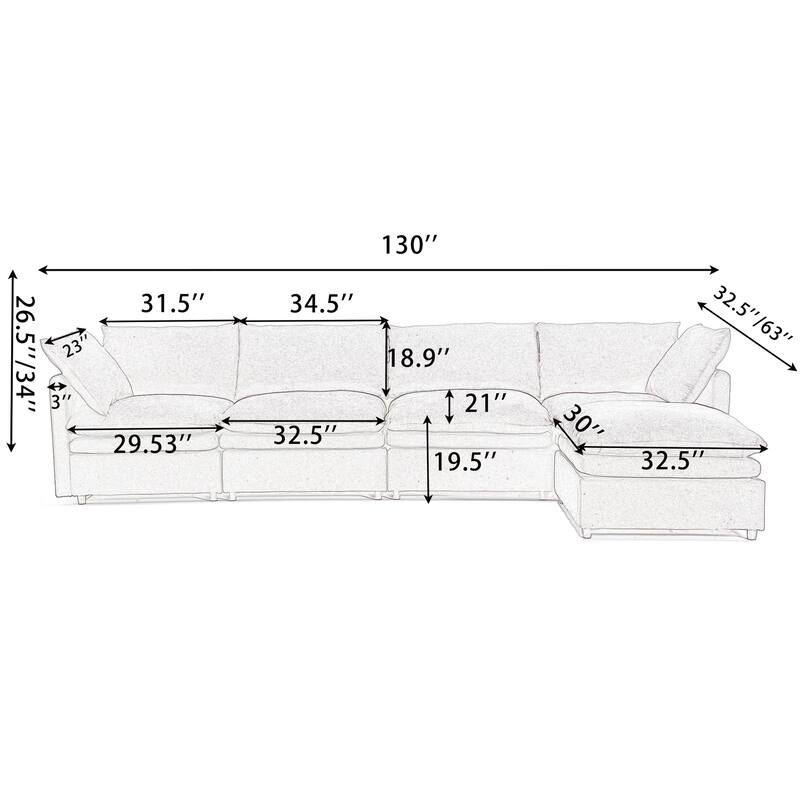 Modern U-shaped Sectional Sofa