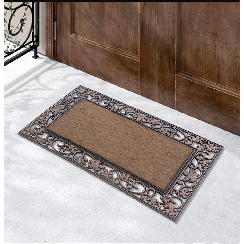 A1HC Rubber and Coir Dirt Trapper Heavy Weight Large Welcome Doormat, 23"X38"