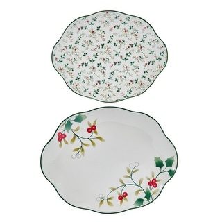 Pfaltzgraff Winterberry Large Platter and Small Platter Set